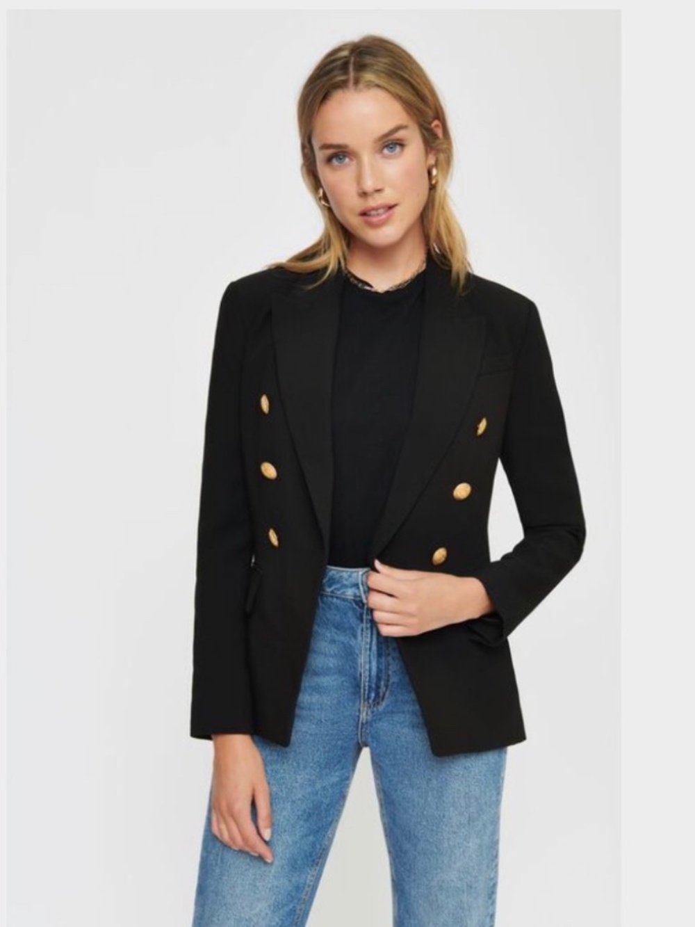 Black Double-Breasted Blazer